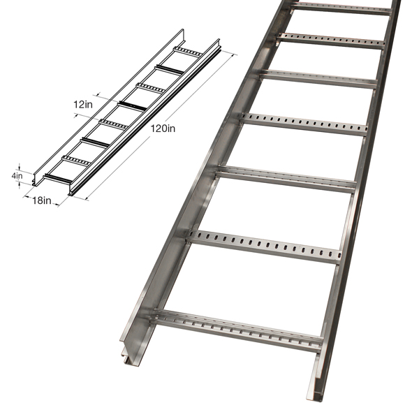 Cable Tray, 120 L x 18in W x 4in H, 12in Spacing Questions & Answers