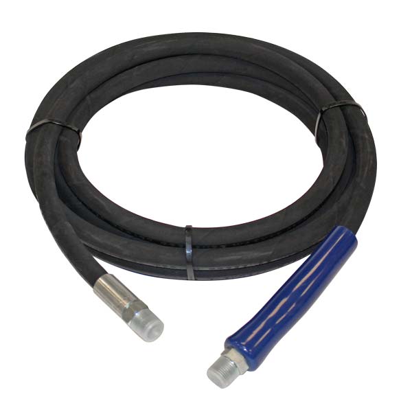 Single-Braid Hose Assembly with (2) 3/8in Wire-Braid Swage Fittings, 3/8in x 18ft, Black Questions & Answers