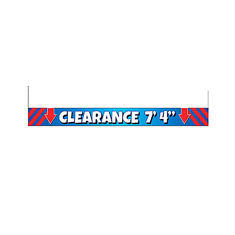 I need the signage on the clearance bar to read 7'-2"