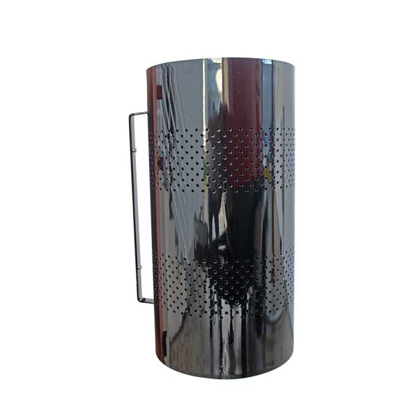 Trash Receptacle with Bracket, 15in Dia. x 30in H, Black Questions & Answers