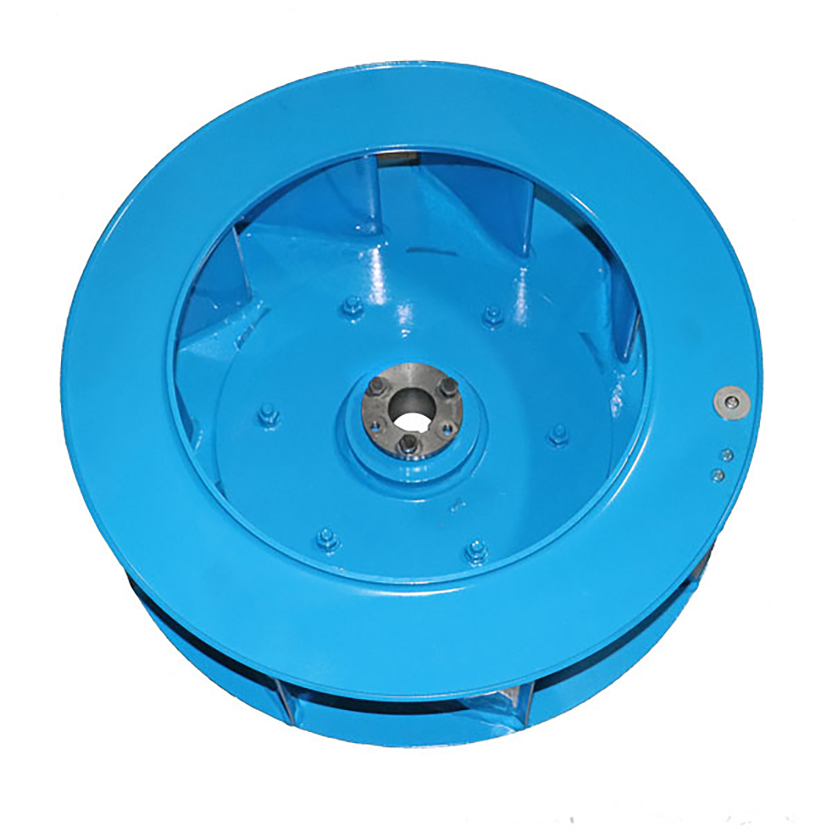 Blower Impeller, 15HP for Mammoth CounterClockwise, Zinc Plated Steel, Teal Blue Questions & Answers