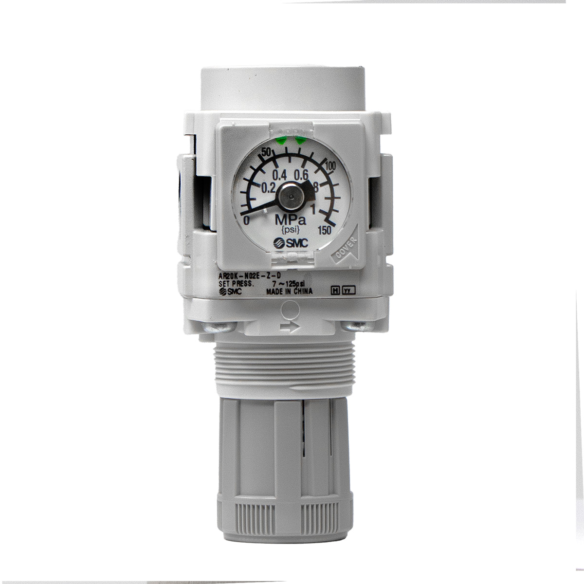 Air Regulator with Gauge, 1/4in FPT Left to Right, SMC AR20K-N02E-Z-B Questions & Answers