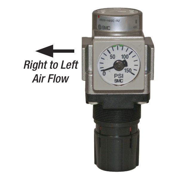 Air Regulator with Gauge, 1/4in FPT Right to Left, SMC AR20K-N02E-RZ-B Questions & Answers