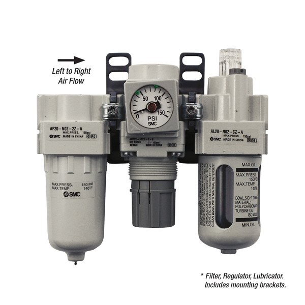 Mini Air Modular Combo FRL, 1/4in FPT, SMC AC20 Questions & Answers