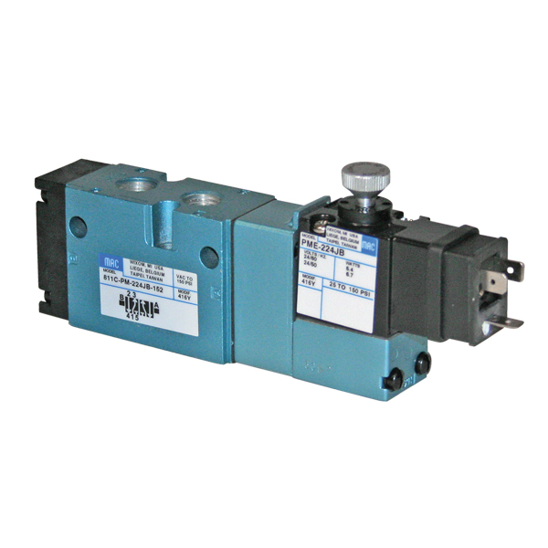 MAC Solenoid Pneumatic Valve 4-Way, 1/4in Port, DIN Connection, D120VAC, 811CPM-114JB152 Questions & Answers