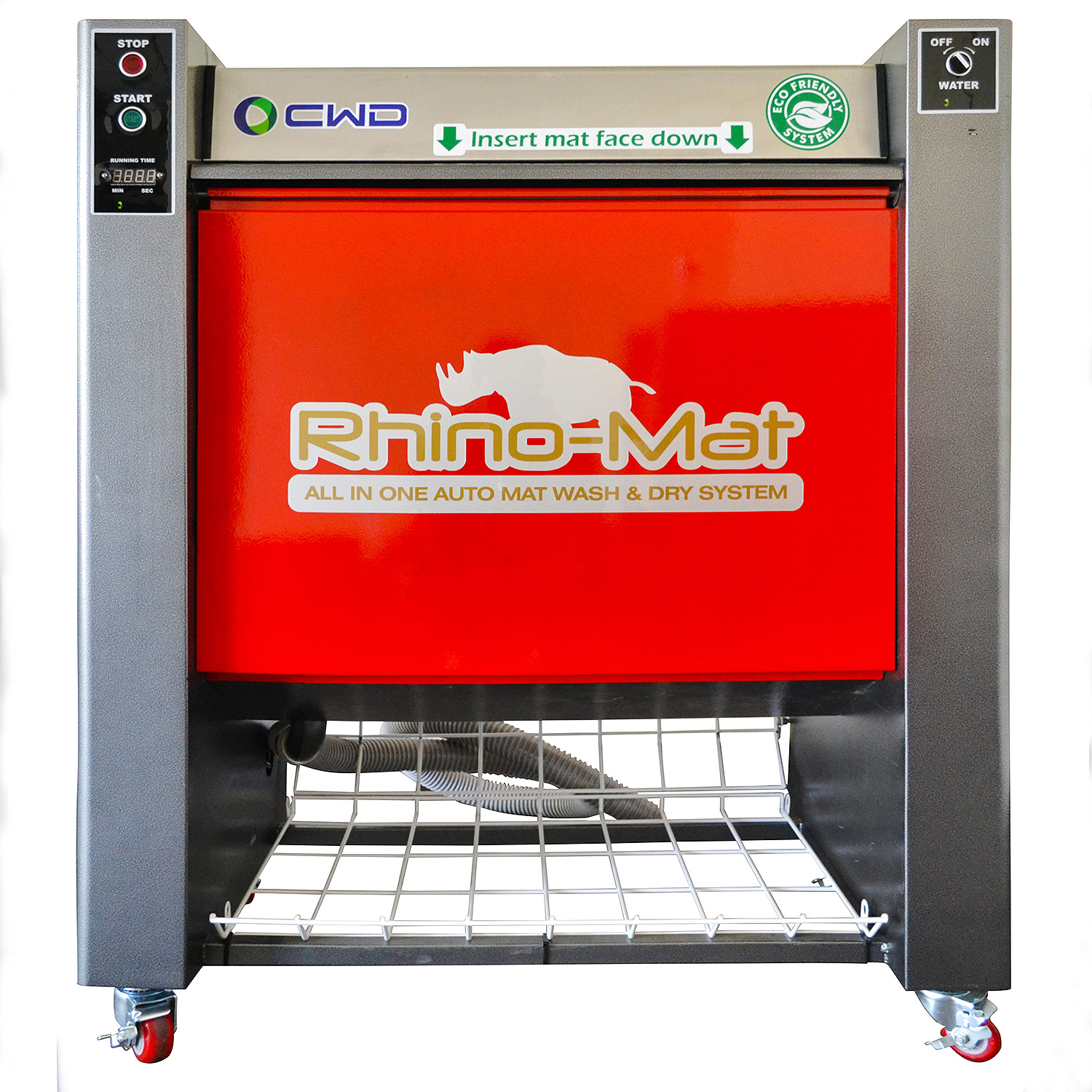 How long is the wait time for 2 rhino-mat all in one auto mat wash & Dry system